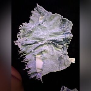 high rise jean shorts